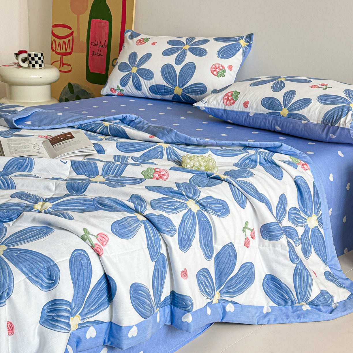 91家纺网 家纺一手货源 找家纺 梵克保罗 2026春夏新款10A抗菌全棉印花夏被被子被芯空调被 小情调