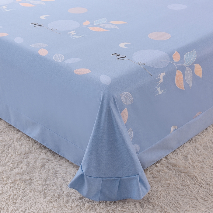 91家纺网 家纺一手货源 找家纺 幸嘉轩 2025新款全棉秋冬加厚保暖喷气磨毛纯棉印花四件套 四季飘香-蓝