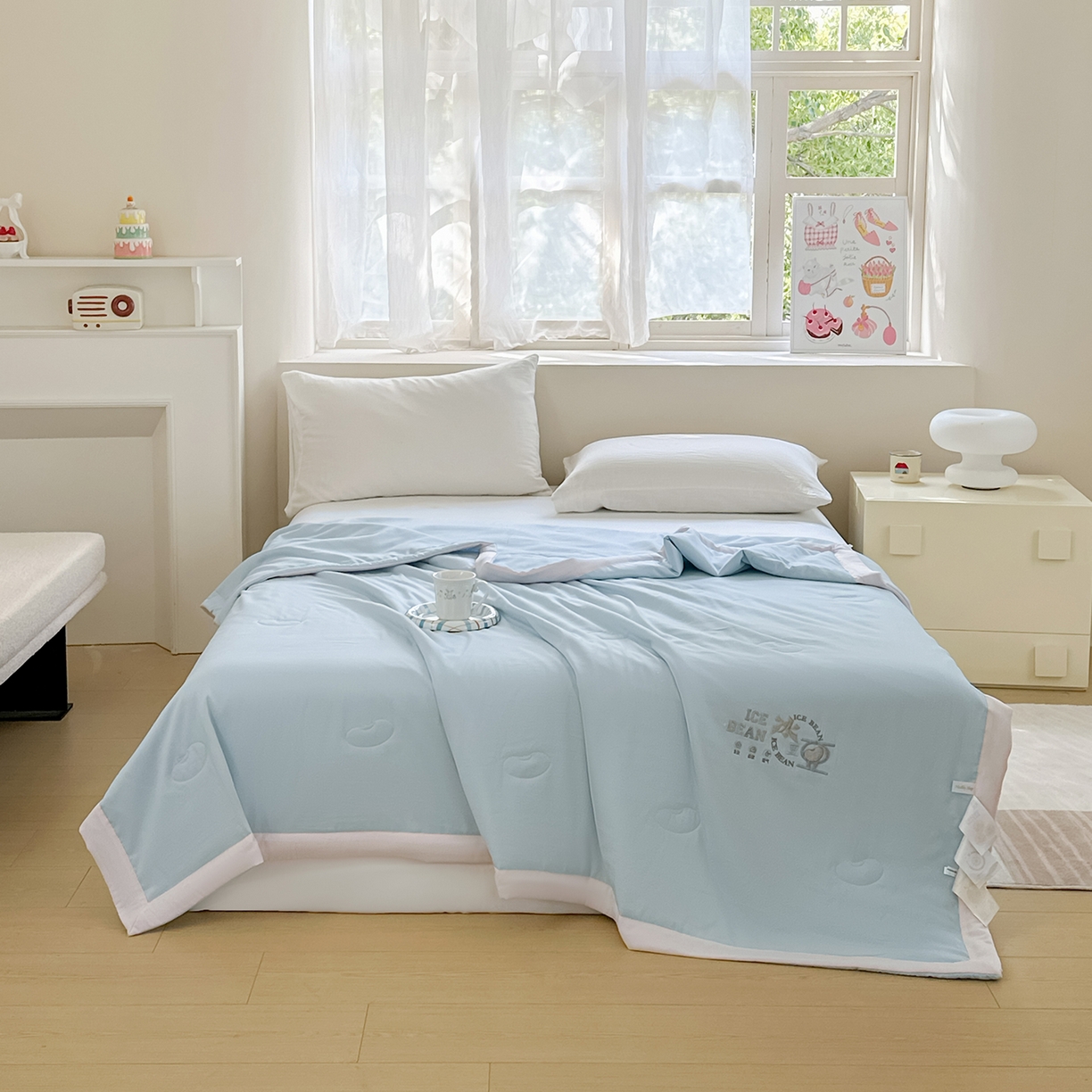 91家纺网 家纺一手货源 找家纺 （总）摩时 2026春夏新款天丝莱赛尔大豆纤维被纯色系列夏凉被空调被