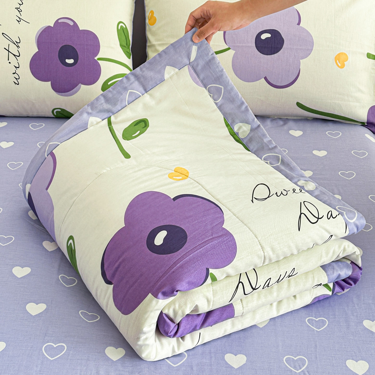 梵克保罗 2026春夏新款10A抗菌全棉印花夏被被子被芯空调被 幽梦紫曦