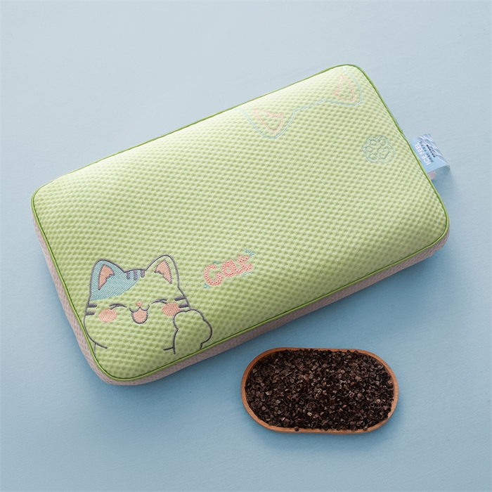 91家纺网 家纺一手货源 找家纺 （总）麦肯锡 2026新款猫豆豆荞麦枕,精灵绿,奶泡黄,奶霜蓝,甜橙粉,香芋紫