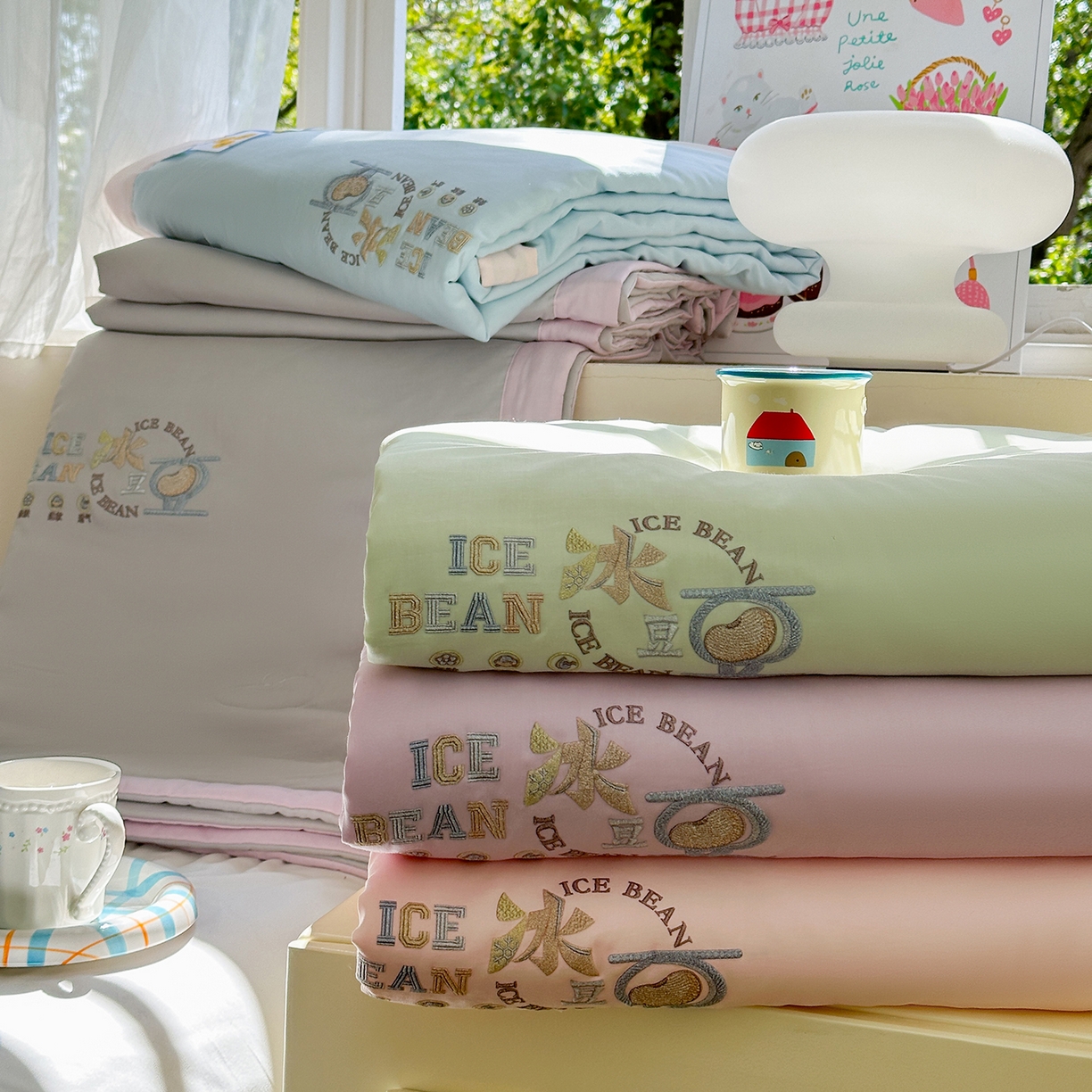 91家纺网 家纺一手货源 找家纺 摩时 2026春夏新款天丝莱赛尔大豆纤维被纯色系列夏凉被空调被 组合图仅供展示不可下单