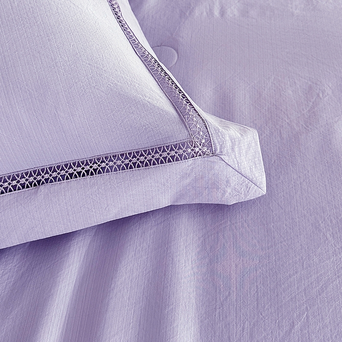 91家纺网 家纺一手货源 找家纺 欧夏家纺 2026新款氢氧丝凉感刺绣夏被拼角夏被纯色夏凉被空调被子薄被直播供货外贸 淡雅紫