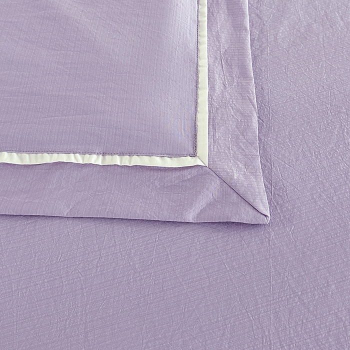 91家纺网 家纺一手货源 找家纺 欧夏家纺 2026新款氢氧丝凉感刺绣夏被拼角夏被纯色夏凉被空调被子薄被直播供货外贸 淡雅紫