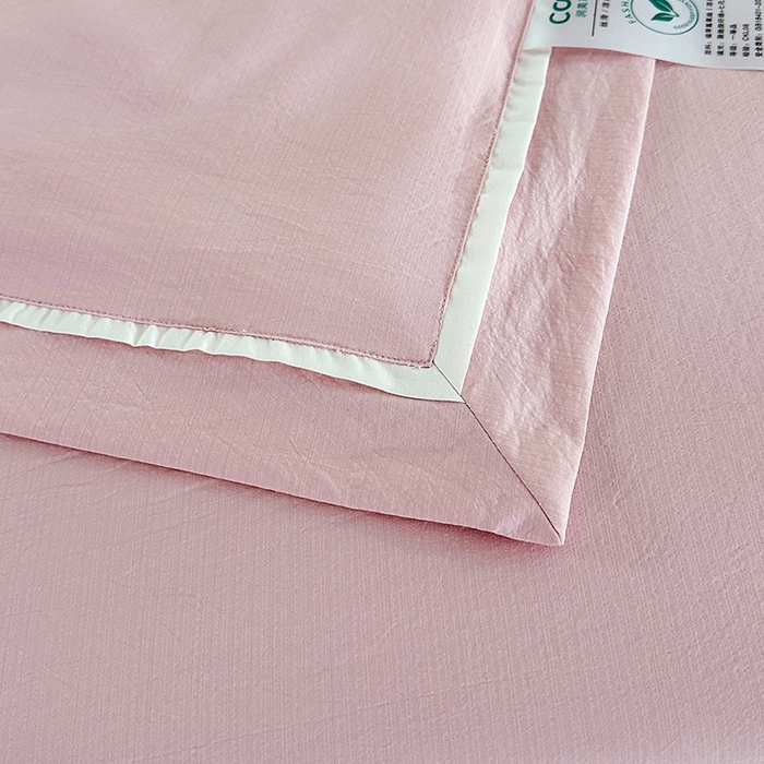 91家纺网 家纺一手货源 找家纺 欧夏家纺 2026新款氢氧丝凉感刺绣夏被拼角夏被纯色夏凉被空调被子薄被直播供货外贸 美玉粉