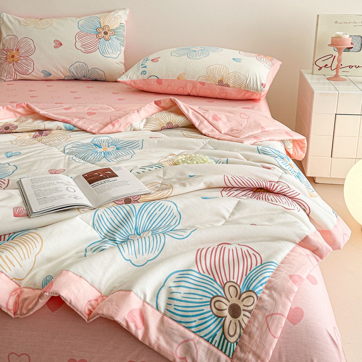 91家纺网 家纺一手货源 找家纺 （总）梵克保罗 2026春夏新款10A抗菌全棉印花夏被被子被芯空调被四件套