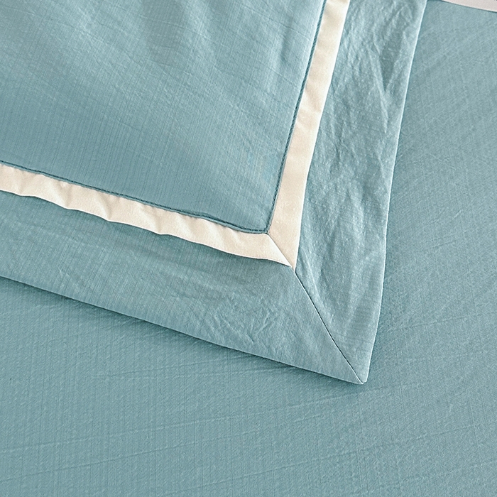 91家纺网 家纺一手货源 找家纺 欧夏家纺 2026新款氢氧丝凉感刺绣夏被拼角夏被纯色夏凉被空调被子薄被直播供货外贸 云墨蓝