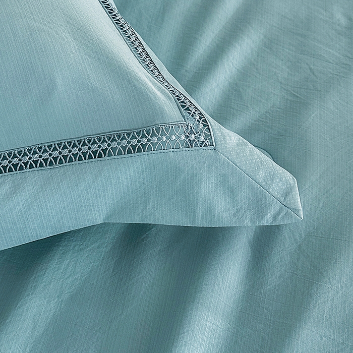 91家纺网 家纺一手货源 找家纺 欧夏家纺 2026新款氢氧丝凉感刺绣夏被拼角夏被纯色夏凉被空调被子薄被直播供货外贸 云墨蓝