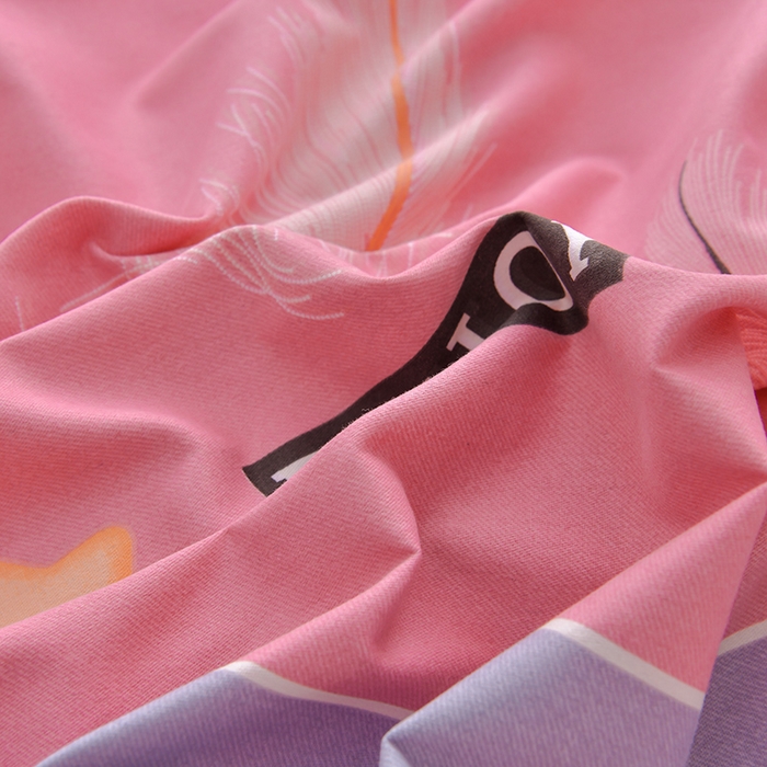 91家纺网 家纺一手货源 找家纺 幸嘉轩 2025新款全棉秋冬加厚保暖喷气磨毛纯棉印花四件套 羽彩飞-粉