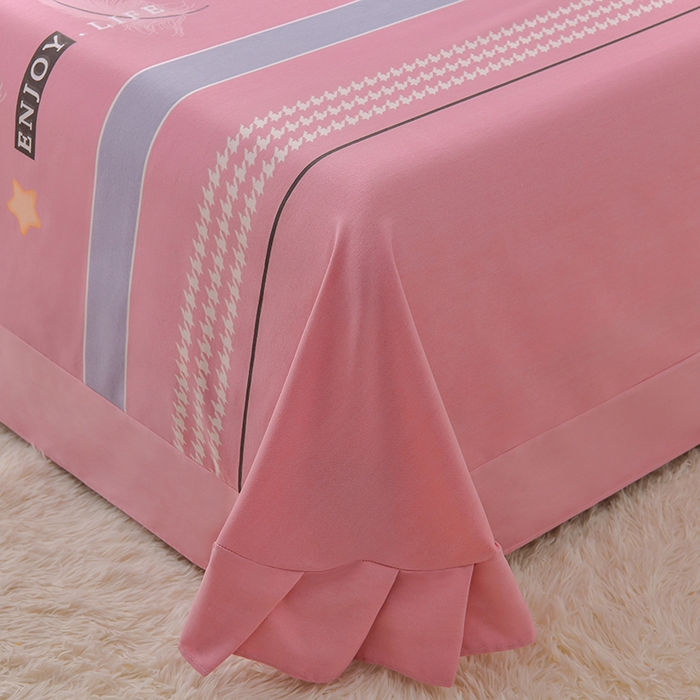 91家纺网 家纺一手货源 找家纺 幸嘉轩 2025新款全棉秋冬加厚保暖喷气磨毛纯棉印花四件套 羽彩飞-粉