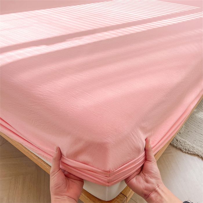 91家纺网 家纺一手货源 找家纺 恋人优选 2026新款全棉纯棉水洗棉单床笠床笠单件 浅粉