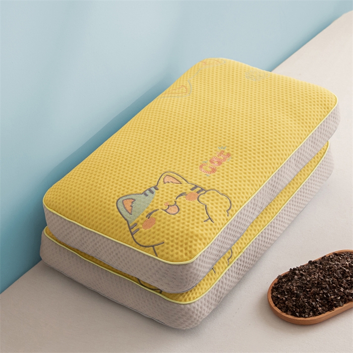 91家纺网 家纺一手货源 找家纺 麦肯锡 2026新款猫豆豆荞麦枕 奶泡黄