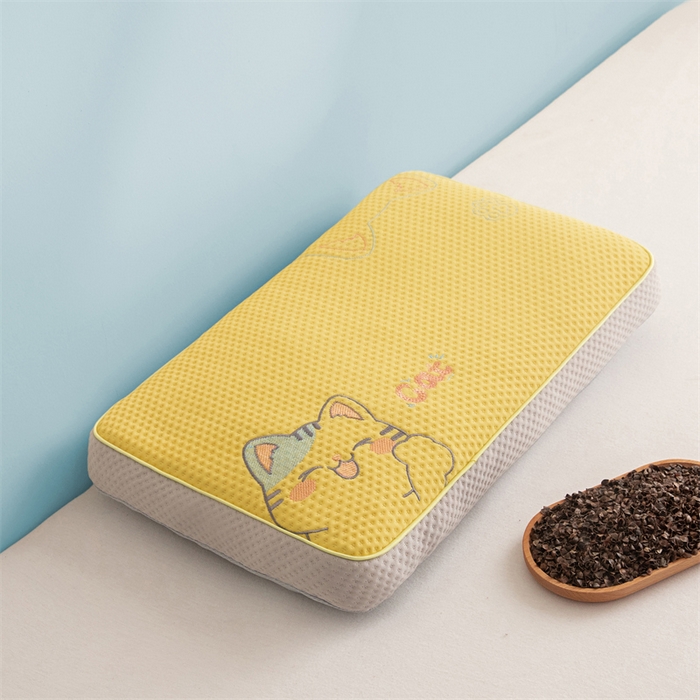 91家纺网 家纺一手货源 找家纺 麦肯锡 2026新款猫豆豆荞麦枕 奶泡黄