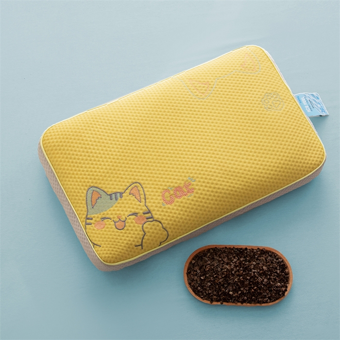 麦肯锡 2026新款猫豆豆荞麦枕 奶泡黄