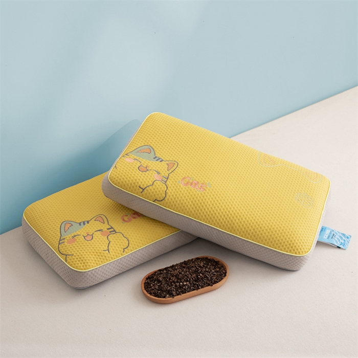 91家纺网 家纺一手货源 找家纺 麦肯锡 2026新款猫豆豆荞麦枕 奶泡黄