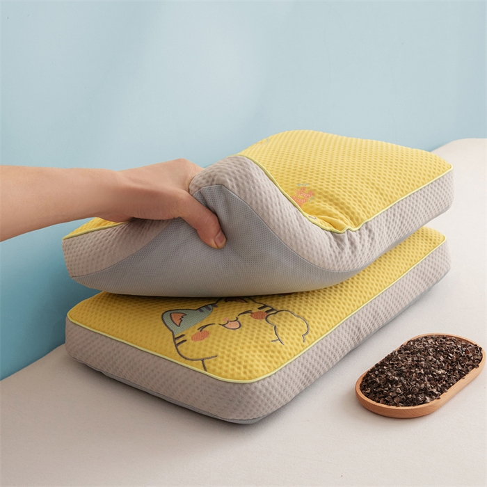 91家纺网 家纺一手货源 找家纺 麦肯锡 2026新款猫豆豆荞麦枕 奶泡黄