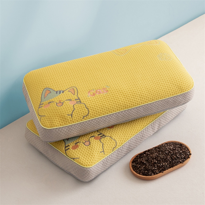 91家纺网 家纺一手货源 找家纺 麦肯锡 2026新款猫豆豆荞麦枕 奶泡黄