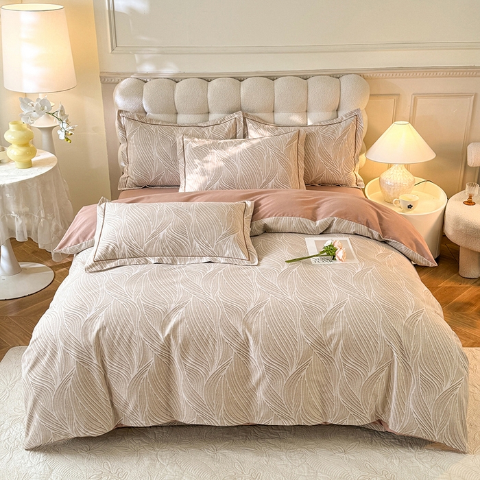 91家纺网 家纺一手货源 找家纺 幸嘉轩 2025新款全棉秋冬加厚保暖喷气磨毛纯棉印花四件套 街角咖啡-咖,街角咖啡-咖