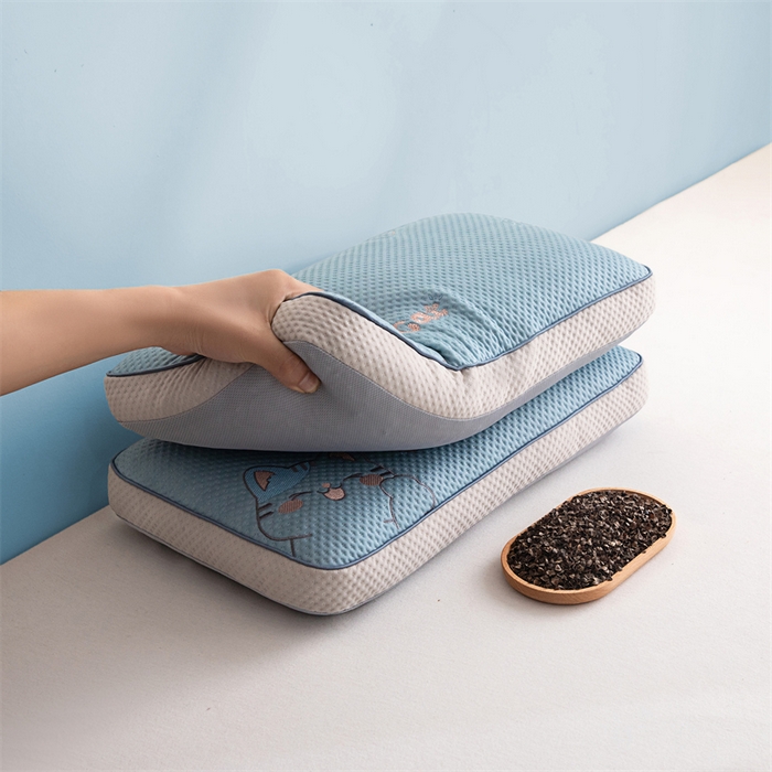 91家纺网 家纺一手货源 找家纺 麦肯锡 2026新款猫豆豆荞麦枕 奶霜蓝