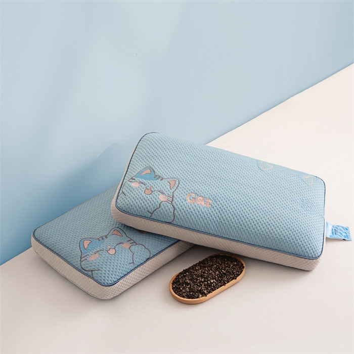 91家纺网 家纺一手货源 找家纺 麦肯锡 2026新款猫豆豆荞麦枕 奶霜蓝