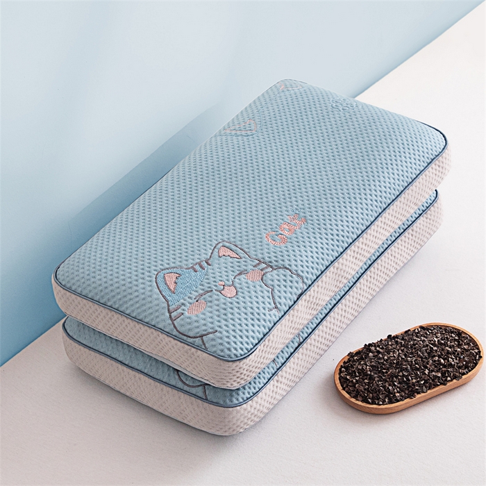 91家纺网 家纺一手货源 找家纺 麦肯锡 2026新款猫豆豆荞麦枕 奶霜蓝