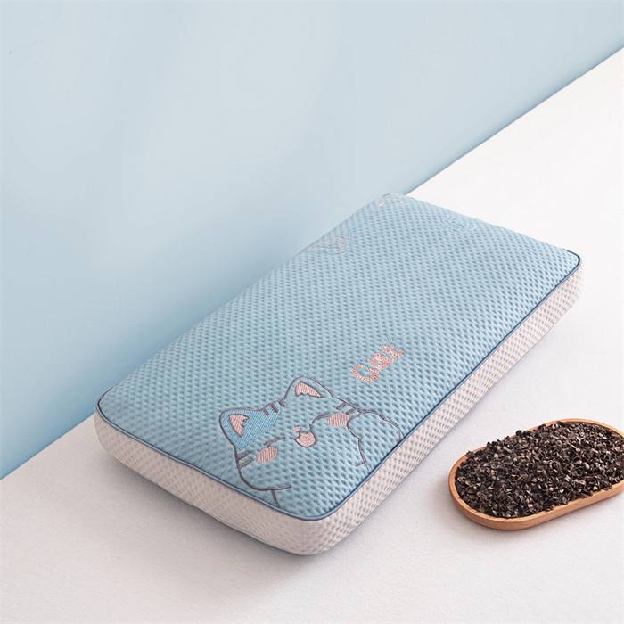 91家纺网 家纺一手货源 找家纺 麦肯锡 2026新款猫豆豆荞麦枕 奶霜蓝