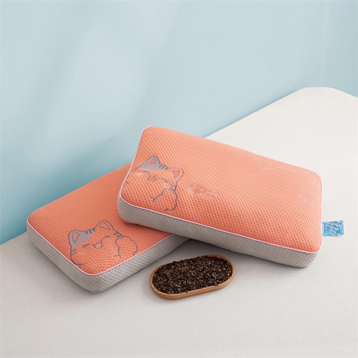 91家纺网 家纺一手货源 找家纺 麦肯锡 2026新款猫豆豆荞麦枕 甜橙粉