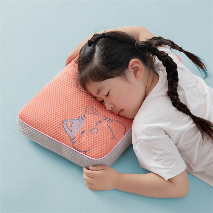 91家纺网 家纺一手货源 找家纺 麦肯锡 2026新款猫豆豆荞麦枕 甜橙粉