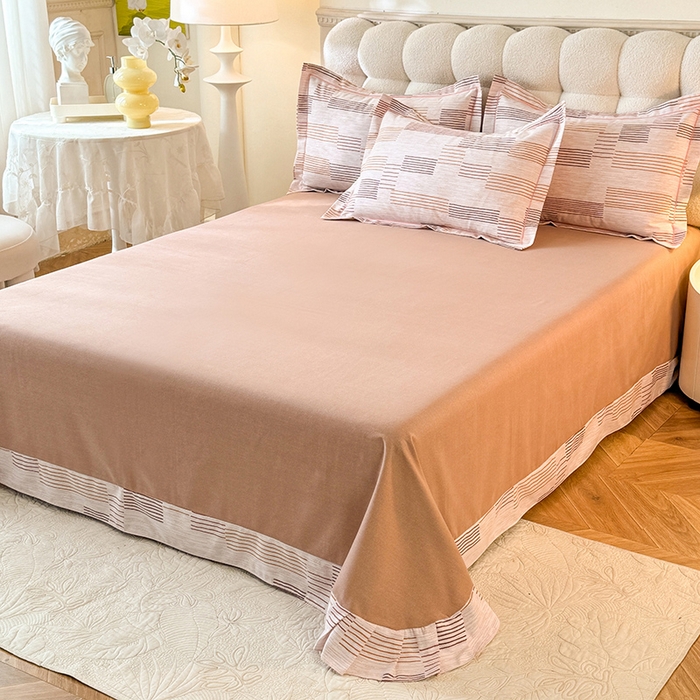 91家纺网 家纺一手货源 找家纺 幸嘉轩 2025新款全棉秋冬加厚保暖喷气磨毛纯棉印花四件套 雅蔓-粉