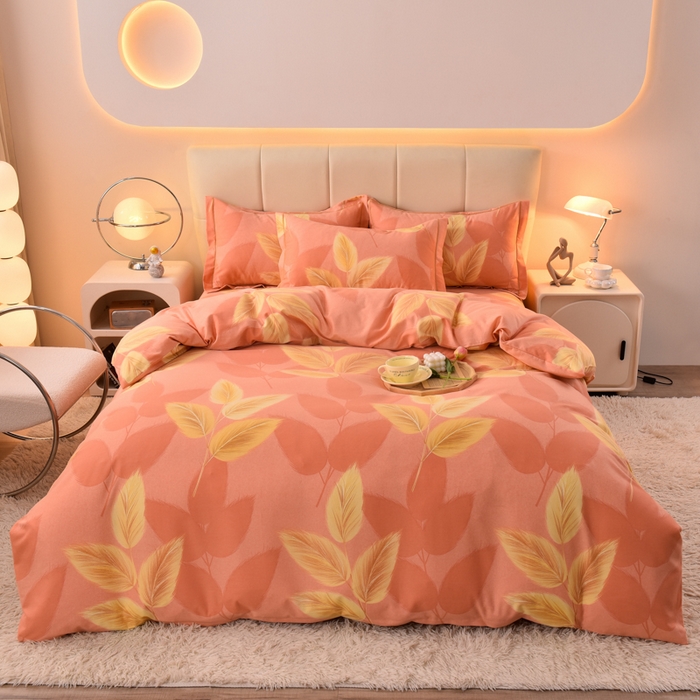 91家纺网 家纺一手货源 找家纺 幸嘉轩 2025新款全棉秋冬加厚保暖喷气磨毛纯棉印花四件套 麦穗歌谣-粉,麦穗歌谣-粉