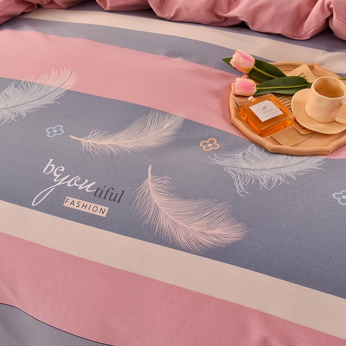 91家纺网 家纺一手货源 找家纺 幸嘉轩 2025新款全棉秋冬加厚保暖喷气磨毛纯棉印花四件套 羽飞舞