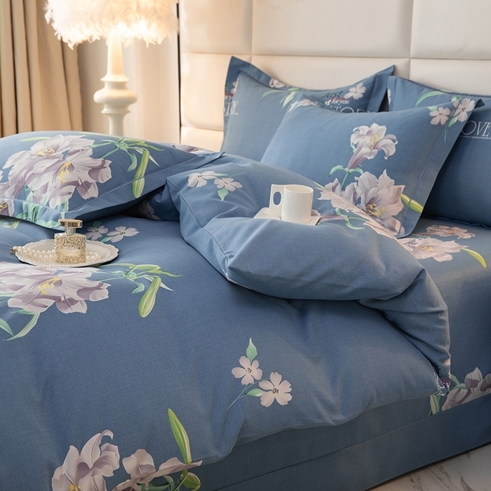 91家纺网 家纺一手货源 找家纺 幸嘉轩 2025新款全棉秋冬加厚保暖喷气磨毛纯棉印花四件套 海棠花园