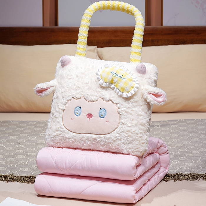 91家纺网 家纺一手货源 找家纺 （总）仟亿莱  2026年新款绵绵羊手提式抱枕被