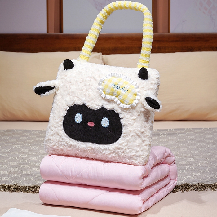 91家纺网 家纺一手货源 找家纺 （总）仟亿莱  2026年新款绵绵羊手提式抱枕被