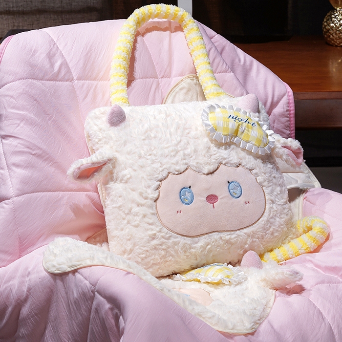 91家纺网 家纺一手货源 找家纺 （总）仟亿莱  2026年新款绵绵羊手提式抱枕被