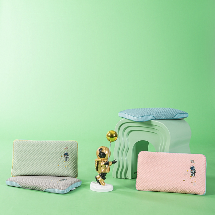 91家纺网 家纺一手货源 找家纺 （总）麦肯锡 2026新款颈养荞麦枕儿童款,粉色,灰色,蓝色,绿色