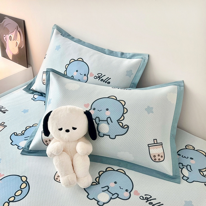 91家纺网 家纺一手货源 找家纺 倾慕家纺 2026新款A类满天星提花凉感凉席系列 波波小龙