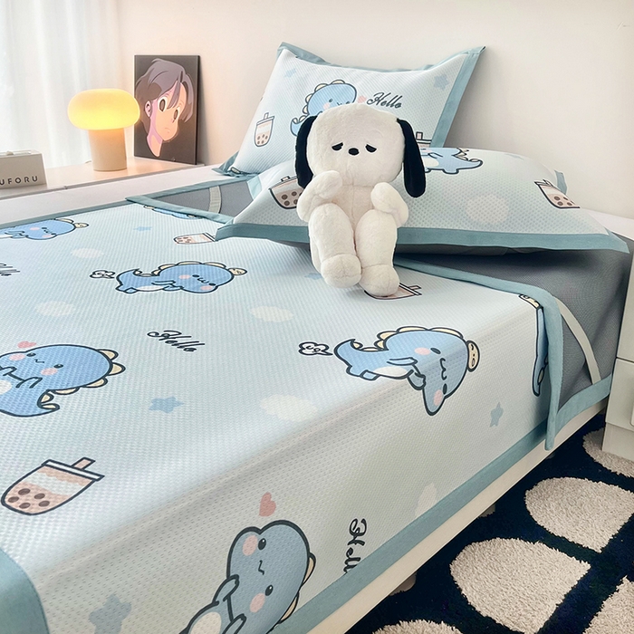 91家纺网 家纺一手货源 找家纺 倾慕家纺 2026新款A类满天星提花凉感凉席系列 波波小龙