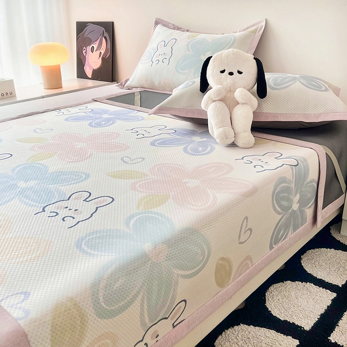 91家纺网 家纺一手货源 找家纺 （总）倾慕家纺 2026新款A类满天星提花凉感凉席系列