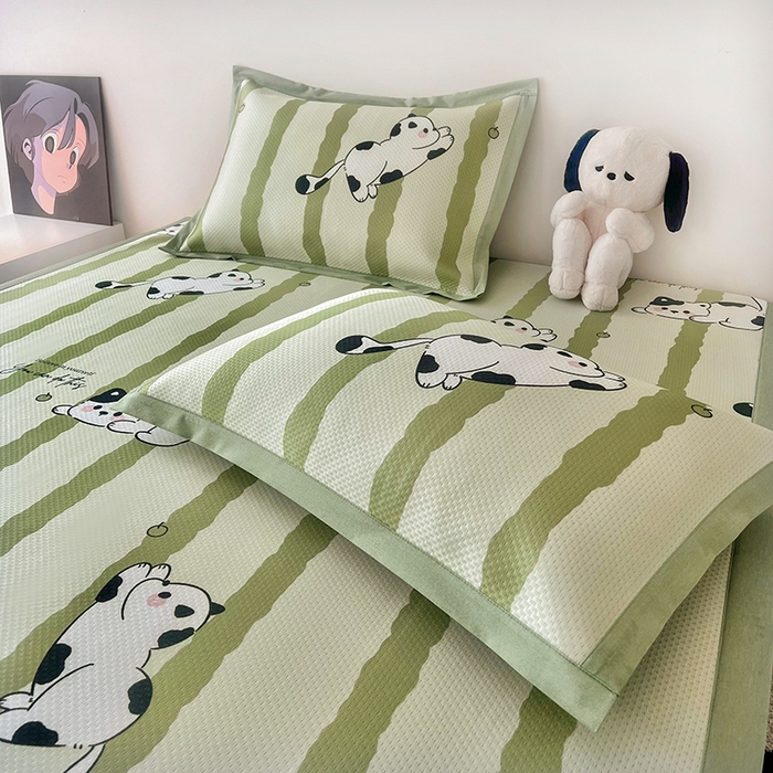 91家纺网 家纺一手货源 找家纺 倾慕家纺 2026新款A类满天星提花凉感凉席系列 乐动猫咪