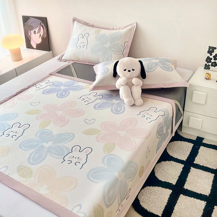 91家纺网 家纺一手货源 找家纺 （总）倾慕家纺 2026新款A类满天星提花凉感凉席系列