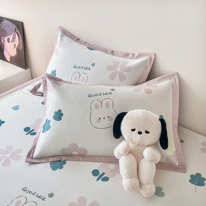 91家纺网 家纺一手货源 找家纺 倾慕家纺 2026新款A类满天星提花凉感凉席系列 开心兔