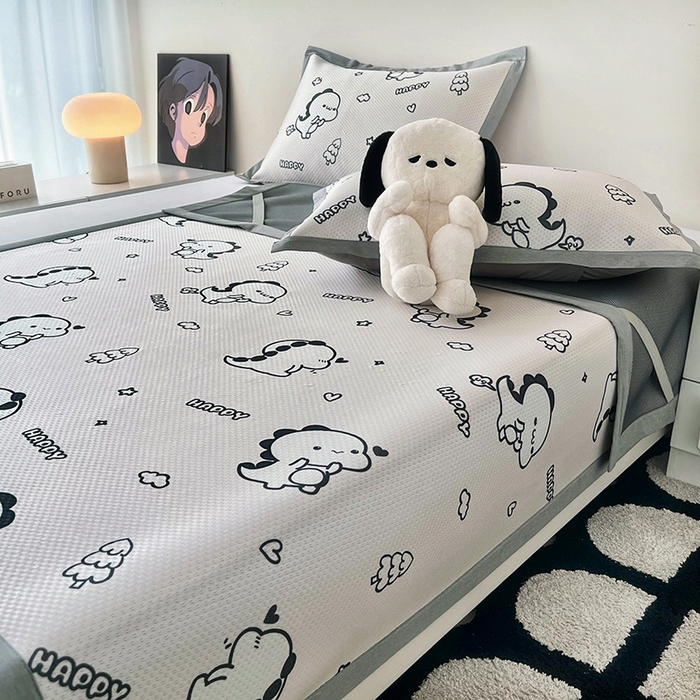 91家纺网 家纺一手货源 找家纺 倾慕家纺 2026新款A类满天星提花凉感凉席系列 哈皮龙