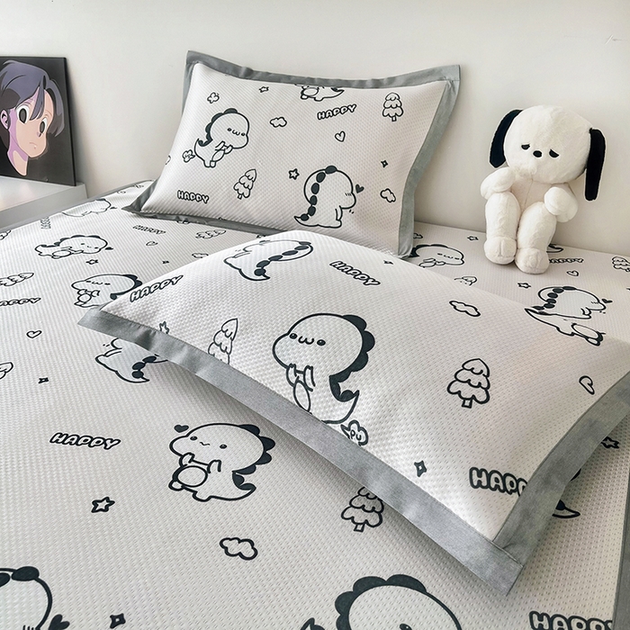 91家纺网 家纺一手货源 找家纺 倾慕家纺 2026新款A类满天星提花凉感凉席系列 哈皮龙