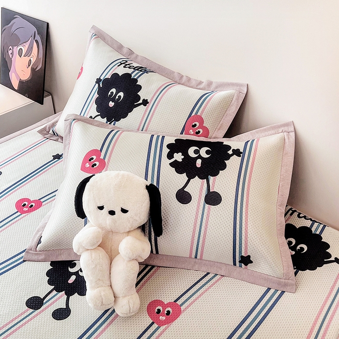 91家纺网 家纺一手货源 找家纺 倾慕家纺 2026新款A类满天星提花凉感凉席系列 律动小球