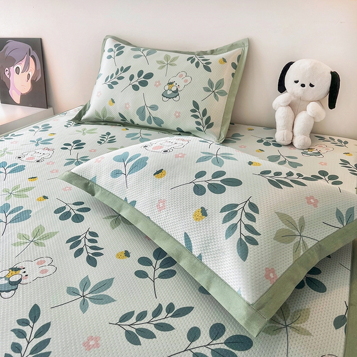 91家纺网 家纺一手货源 找家纺 倾慕家纺 2026新款A类满天星提花凉感凉席系列 叶小兔