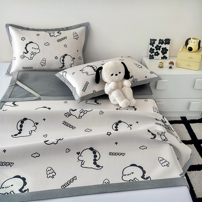 91家纺网 家纺一手货源 找家纺 倾慕家纺 2026新款A类满天星提花凉感凉席系列 哈皮龙