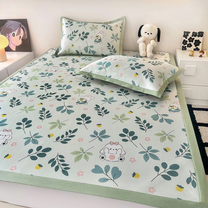 91家纺网 家纺一手货源 找家纺 倾慕家纺 2026新款A类满天星提花凉感凉席系列 叶小兔