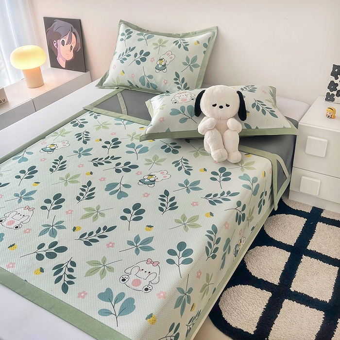 91家纺网 家纺一手货源 找家纺 倾慕家纺 2026新款A类满天星提花凉感凉席系列 叶小兔