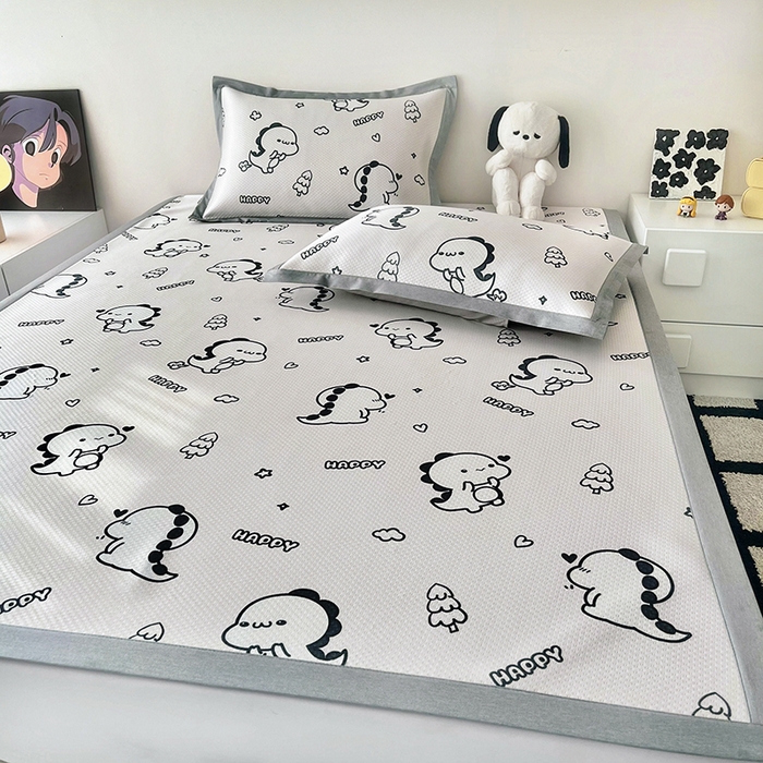 91家纺网 家纺一手货源 找家纺 倾慕家纺 2026新款A类满天星提花凉感凉席系列 哈皮龙